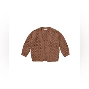 Rylee + Cru Girls Bubble Knit Cardigan Sweater Jacket Cedar brown 2T - 3T